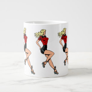 Vintage-Glamour-Girl von nebenan, blonde Bombshell Jumbo-Tasse