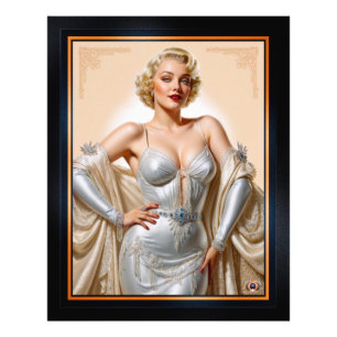 Vintage Glamour Hollywood Blondine Schönheit Fotodruck