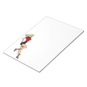 Vintage Glamourgirl von nebenan, blonde Bomberbrau Notizblock
