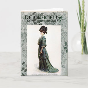 Vintage glamouröse Lady Fashion Illustration Karte