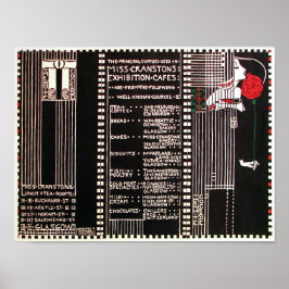 Vintage Glasgow School Style Menu von M. Mackintos Poster