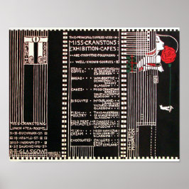Vintage Glasgow School Style Menu von M. Mackintos Poster