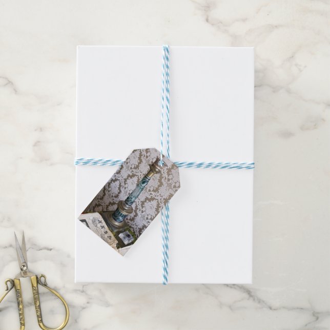 Vintage Glaskerzenhalterung Geschenkanhänger (Mit Garn)