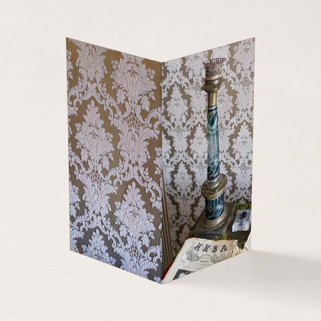 Vintage Glaskerzenhalterung Visitenkarten (Vorderseite)