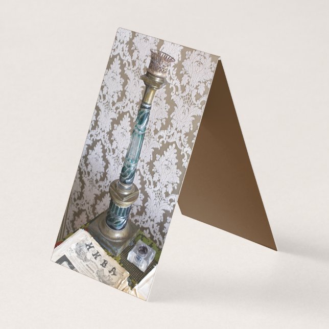 Vintage Glaskerzenhalterung Visitenkarten (Vorderseite)