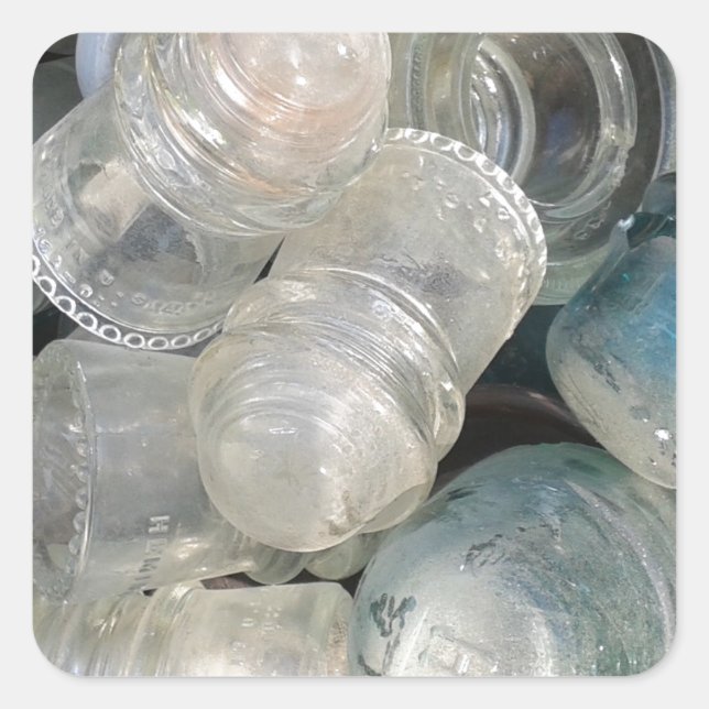 Vintage Glassuline Quadratischer Aufkleber (Vorderseite)