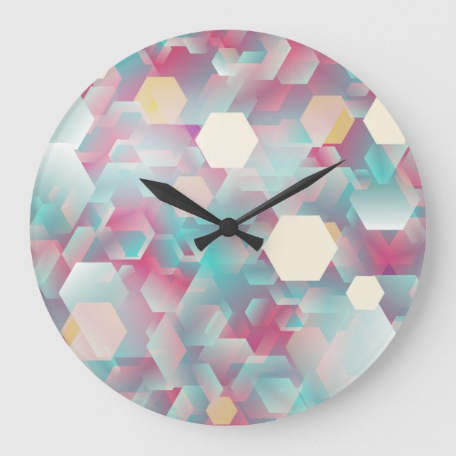 Vintage Glittering Confetti Hintergrund. Große Wanduhr (Vorderseite)