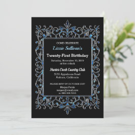 Vintage Glitzy Border - Geburtstagseinladung Einladung