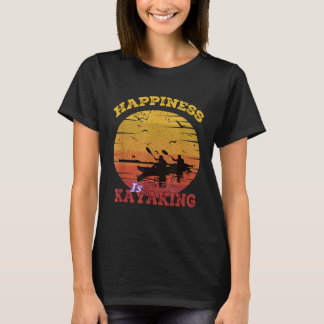 Vintage-Glück ist witziges Weihnachts-Kajakfahren T-Shirt