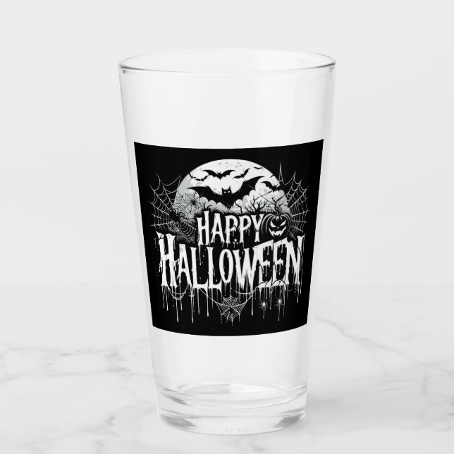 Vintage glückliche Halloween-Kunst Glas (Vorderseite)