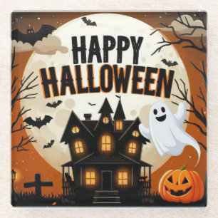 Vintage glückliche Halloween-Kunst Glasuntersetzer