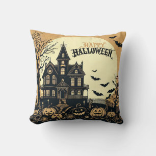 Vintage glückliche Halloween-Kunst Kissen
