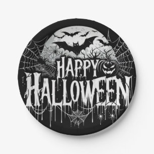 Vintage glückliche Halloween-Kunst Pappteller