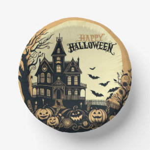Vintage glückliche Halloween-Kunst Pappteller