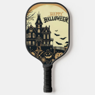 Vintage glückliche Halloween-Kunst Pickleball Schläger