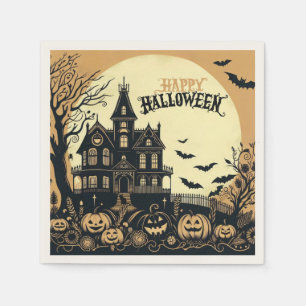 Vintage glückliche Halloween-Kunst Serviette