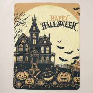 Vintage glückliche Halloween-Kunst Sherpadecke