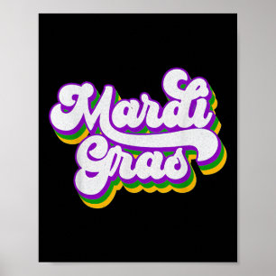 Vintage glückliche Mardi Gras Perlen Maskerade Kos Poster