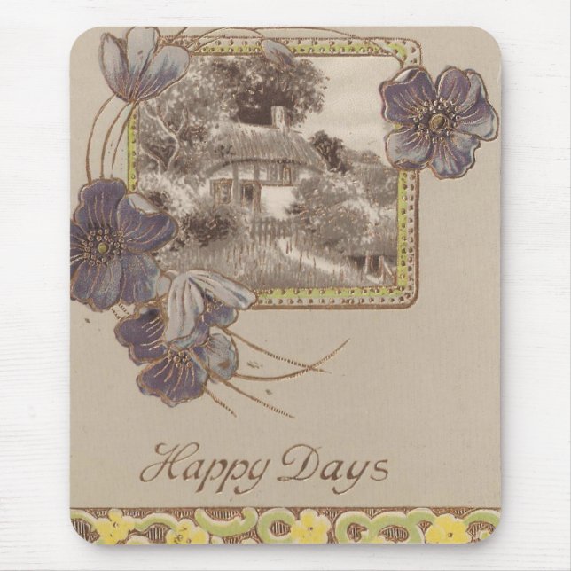 Vintage glückliche Tage Mousepad (Vorne)