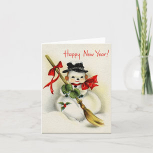 Vintage glückliches neues feiertagskarte