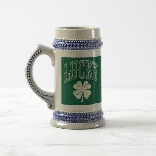 Vintage Glücksklee St. Patricks Tag  Bierglas