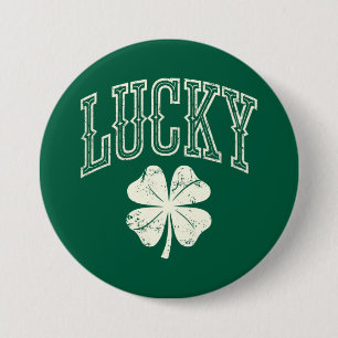 Vintage Glücksklee St. Patricks Tag Button