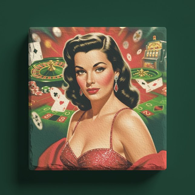 Vintage Glücksspiel Pin-up Steinuntersetzer (Von Creator hochgeladen)