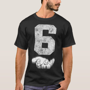 Vintage Glückszahl 6 Geburtstags-Srts Spieler Team T-Shirt