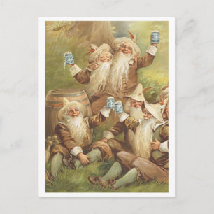 Vintage Glückwunsch-Gnome Postkarte