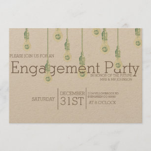 Vintage Glühbirnen   Engagement Einladung