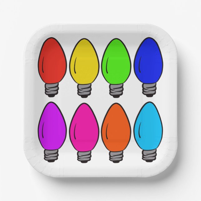 Vintage Glühbirnen Pappteller (Vorderseite)