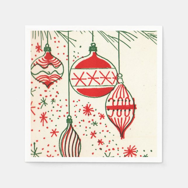 Vintage Glühbirnen Retro-Party Servietten (Vorderseite)