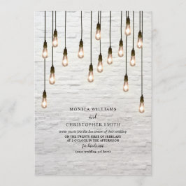 Vintage Glühbirnen, White Brick Virtual Einladung