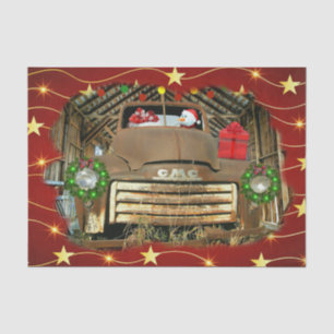 Vintage GMC Truck Frosty der Schneemann Weihnachts Seidenpapier