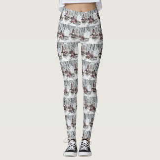 Vintage Gnome im Schnee zeichnend Leggings