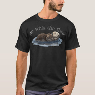 Vintage Go With The Flow Süßer Seeotter T-Shirt