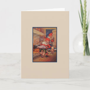 Vintage God Jul Weihnachtskarte Feiertagskarte