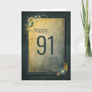 Vintage Gold 91. Geburtstagskarte Karte