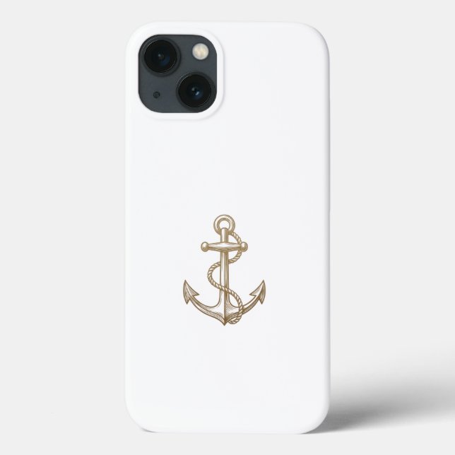 Vintage Gold Anker Handyhülle Case-Mate iPhone Hülle (Rückseite)