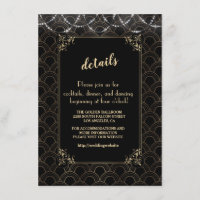 Vintage Gold Art Deco Fleur-de-lis Hochzeiten Deta