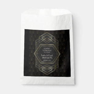 Vintage Gold Art Deco Hochzeit DANKE Geschenktütchen