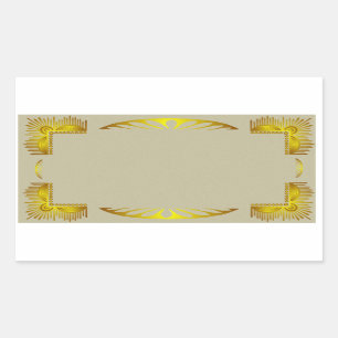 Vintage-Gold Art Deco-Rahmenaufkleber Rechteckiger Aufkleber