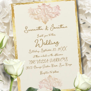 Vintage Gold Barocke Hochzeit Eleganz Einladung