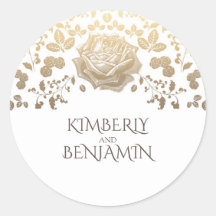 Vintage Gold Blume Weiße Hochzeit