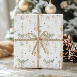 Vintage Gold Christmas Ornament  Geschenkpapier