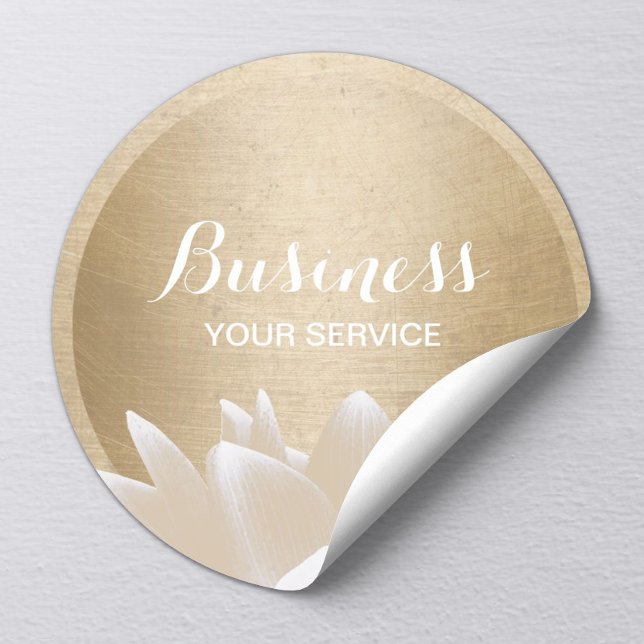 Vintage Gold Circle Lotus Blume Runder Aufkleber (Von Creator hochgeladen)