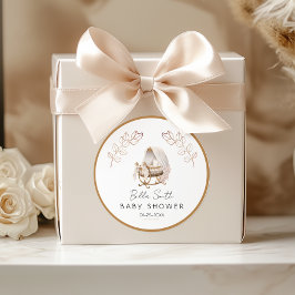 Vintage Gold Cradle Baby Shower Runder Aufkleber