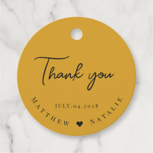 Vintage Gold Elegante Kalligrafie-Monogramm Geschenkanhänger