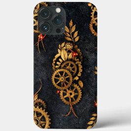 Vintage Gold Gears & Red Neon Mythic Cyberpunk Case-Mate iPhone Hülle