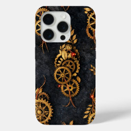 Vintage Gold Gears & Red Neon Mythic Cyberpunk Case-Mate iPhone Hülle